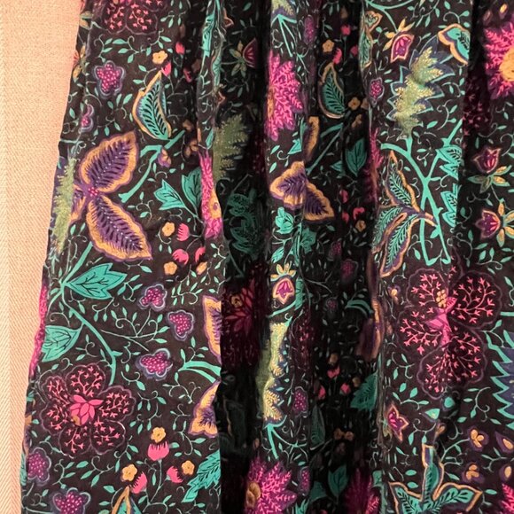Synari Vintage 90's Green & Purple Floral Midi Skirt< Size Small - Picture 2 of 10